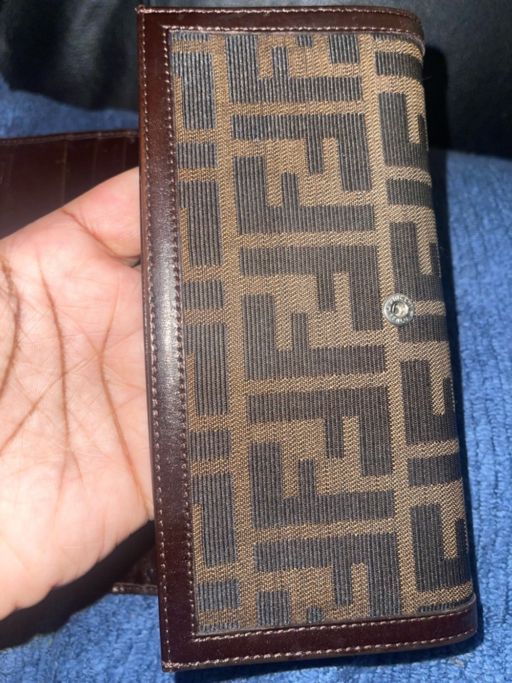 Vintage Fendi Brown Zucca Continental Canvas Long Bifold Wallet W/Entrupy COA - Picture 8 of 16